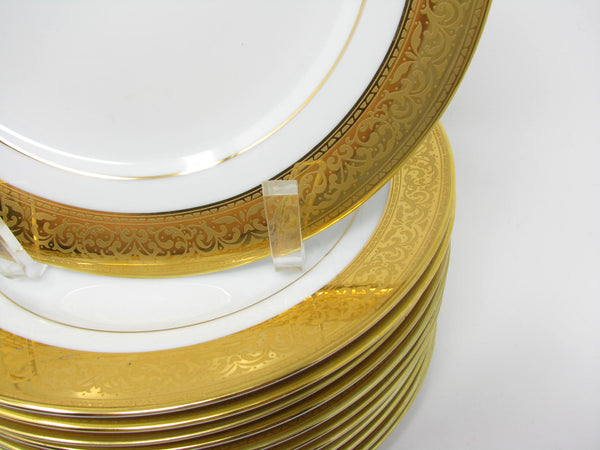 edgebrookhouse - Vintage Muirfield Magnificence Gold Encrusted Salad Plates - 12 Pieces