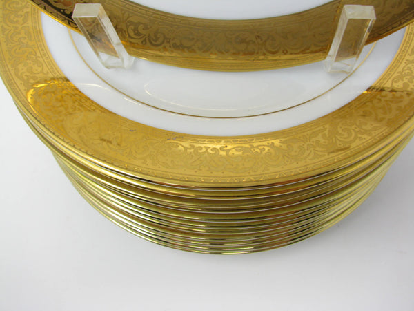edgebrookhouse - Vintage Muirfield Magnificence Gold Encrusted Salad Plates - 12 Pieces