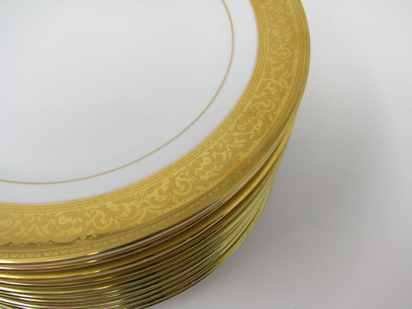 edgebrookhouse - Vintage Muirfield Magnificence Gold Encrusted Salad Plates - 12 Pieces