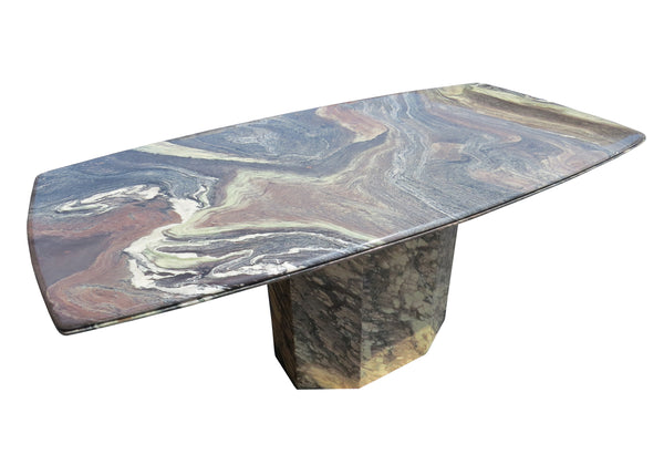 edgebrookhouse - Vintage Multi-Color Granite Slab Top Dining Table on Pedestal Base - Made in Italy
