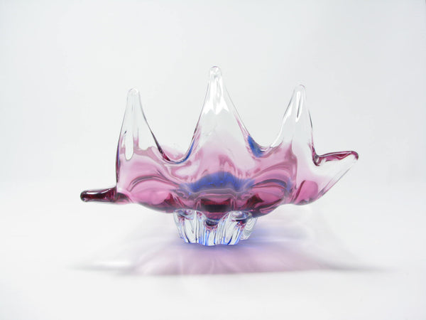 edgebrookhouse - Vintage Murano Sommerso Pink Purple Art Glass Centerpiece Sculpture