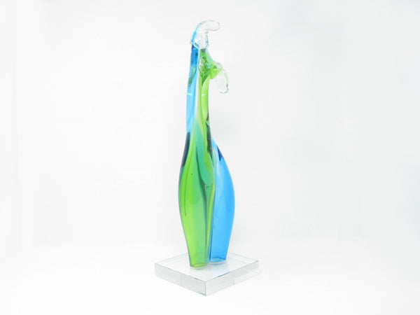 edgebrookhouse - Vintage Murano Style Hand Blown Glass Abstract Female Nude Sculpture on Glass Base