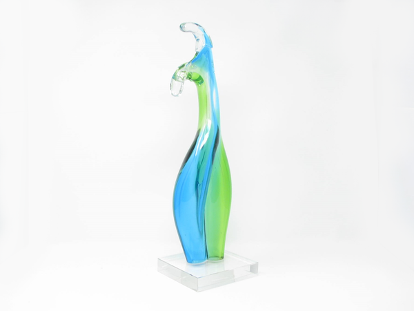 edgebrookhouse - Vintage Murano Style Hand Blown Glass Abstract Female Nude Sculpture on Glass Base