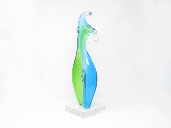 edgebrookhouse - Vintage Murano Style Hand Blown Glass Abstract Female Nude Sculpture on Glass Base