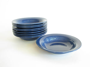 edgebrookhouse - Vintage Nancy Calhoun Blue Sapphire Pottery Bowls - Set of 10