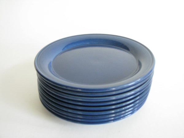 edgebrookhouse - Vintage Nancy Calhoun Blue Sapphire Pottery Salad Plates - Set of 9