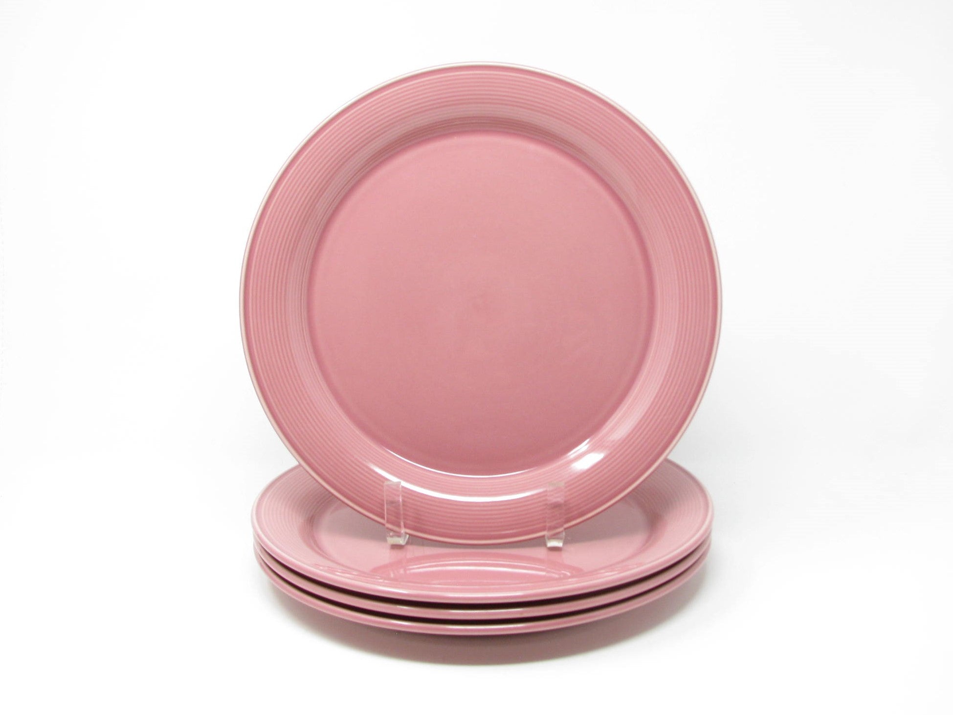 edgebrookhouse - Vintage Nancy Calhoun Dark Rose Pink Dinner Plates - Set of 4