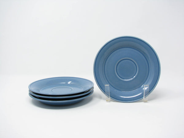 edgebrookhouse - Vintage Nancy Calhoun Light Blue Pottery Saucers - Set of 4