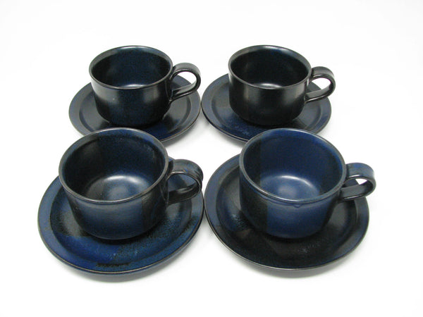 edgebrookhouse - Vintage Nancy Patterson Iron Mountain Stoneware Blue Ridge Cups & Saucers - 4 Sets