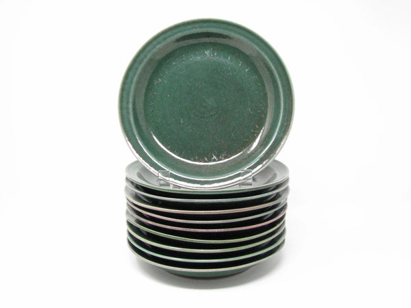 edgebrookhouse - Vintage Nancy Patterson Iron Mountain Stoneware Evergreen Green Salad Plates - Set of 10
