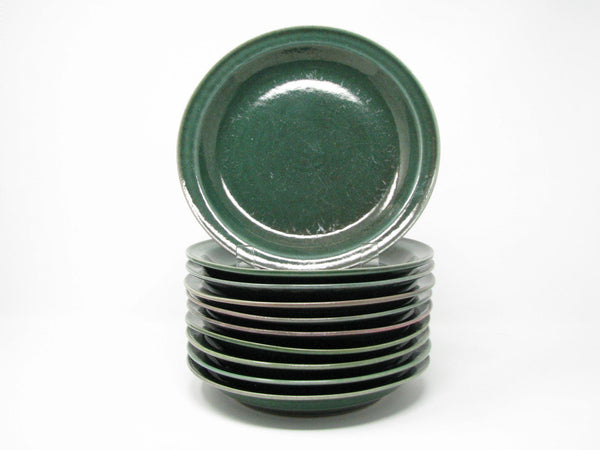 edgebrookhouse - Vintage Nancy Patterson Iron Mountain Stoneware Evergreen Green Salad Plates - Set of 10