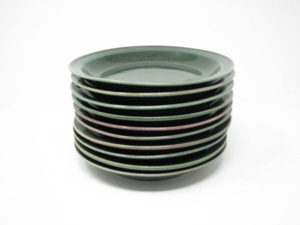 edgebrookhouse - Vintage Nancy Patterson Iron Mountain Stoneware Evergreen Green Salad Plates - Set of 10