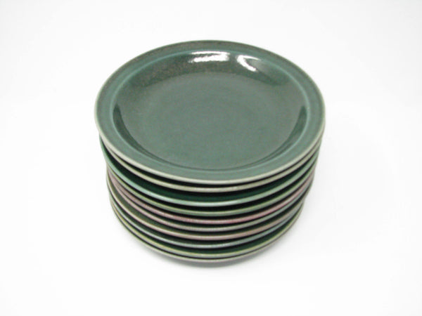 edgebrookhouse - Vintage Nancy Patterson Iron Mountain Stoneware Evergreen Green Salad Plates - Set of 10