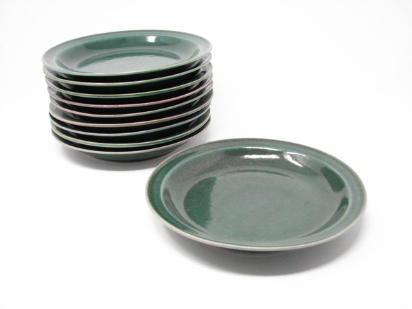 edgebrookhouse - Vintage Nancy Patterson Iron Mountain Stoneware Evergreen Green Salad Plates - Set of 10
