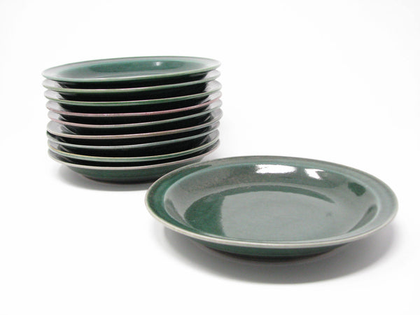 edgebrookhouse - Vintage Nancy Patterson Iron Mountain Stoneware Evergreen Green Salad Plates - Set of 10