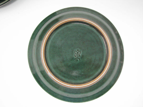 edgebrookhouse - Vintage Nancy Patterson Iron Mountain Stoneware Evergreen Green Salad Plates - Set of 10