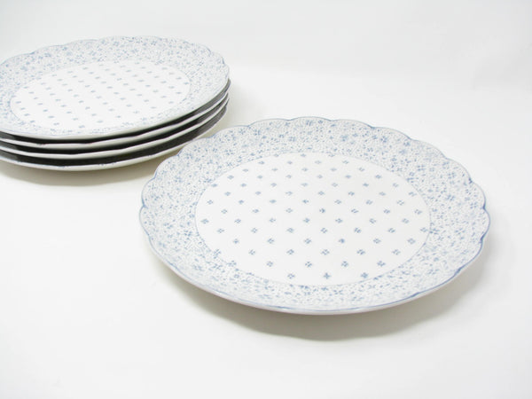 edgebrookhouse - Vintage Nikko American Country Forget-Me-Not Scalloped Coupe Dinner Plates - 5 Pieces