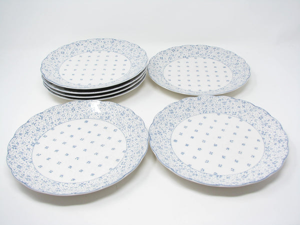 edgebrookhouse - Vintage Nikko American Country Forget-Me-Not Scalloped Salad Plates - 7 Pieces