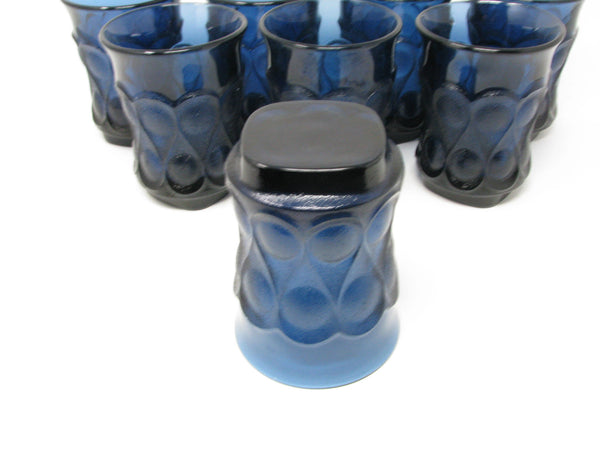 edgebrookhouse - Vintage Noritake Spotlight Blue Glass Tumblers - Set of 8