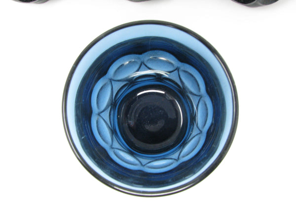 edgebrookhouse - Vintage Noritake Spotlight Blue Glass Tumblers - Set of 8