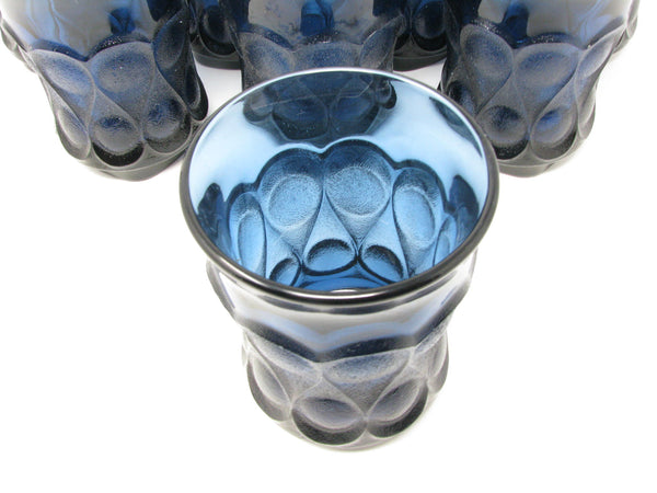 edgebrookhouse - Vintage Noritake Spotlight Blue Glass Tumblers - Set of 8