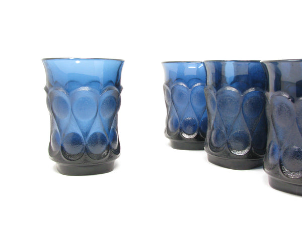 edgebrookhouse - Vintage Noritake Spotlight Blue Glass Tumblers - Set of 8