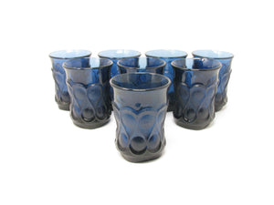 edgebrookhouse - Vintage Noritake Spotlight Blue Glass Tumblers - Set of 8