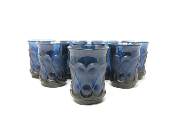 edgebrookhouse - Vintage Noritake Spotlight Blue Glass Tumblers - Set of 8
