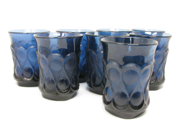 edgebrookhouse - Vintage Noritake Spotlight Blue Glass Tumblers - Set of 8