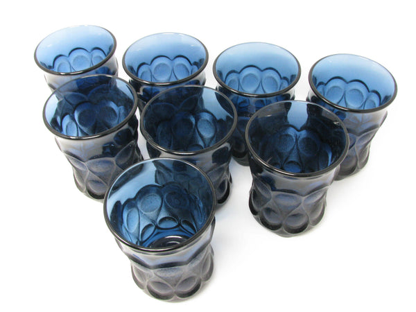 edgebrookhouse - Vintage Noritake Spotlight Blue Glass Tumblers - Set of 8