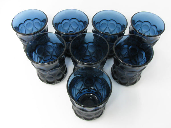 edgebrookhouse - Vintage Noritake Spotlight Blue Glass Tumblers - Set of 8