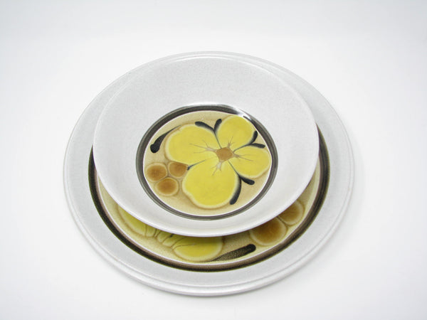 edgebrookhouse - Vintage Noritake Tahiti Stoneware Chop Plate Platter and Serving Bowl - 2 Pieces