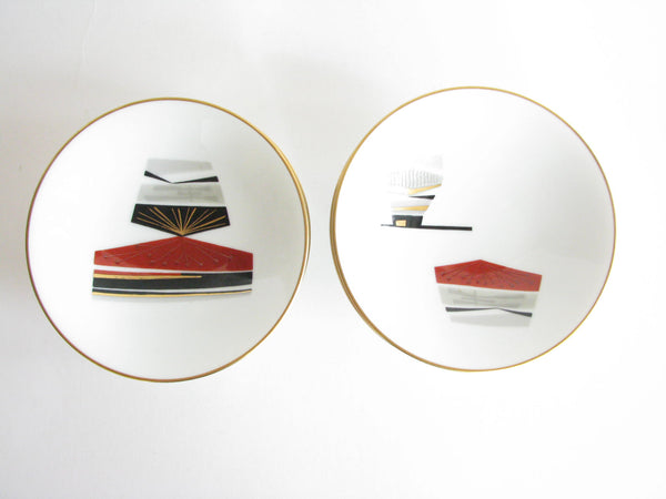 edgebrookhouse - Vintage Noritake Toki Kaisha Japanese Porcelain Rice Bowls with Hand-Painted Design - Set of 6