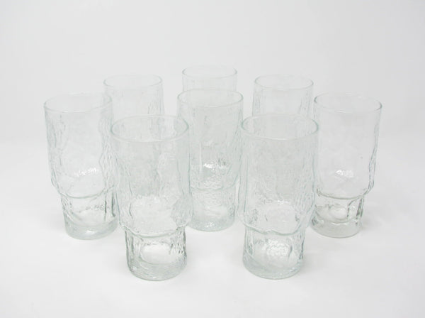 edgebrookhouse - Vintage Normandy Crystal Clear Textured Glass Tumblers by Libbey - 8 Pieces