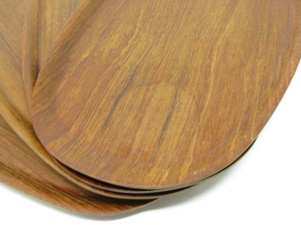 edgebrookhouse - Vintage Nybro Sweden Oval Teak Trays - Set of 5
