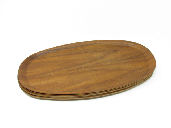 edgebrookhouse - Vintage Nybro Sweden Oval Teak Trays - Set of 5