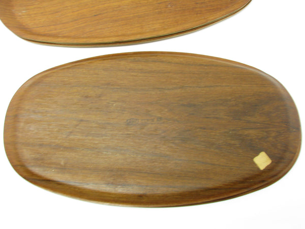 edgebrookhouse - Vintage Nybro Sweden Oval Teak Trays - Set of 5