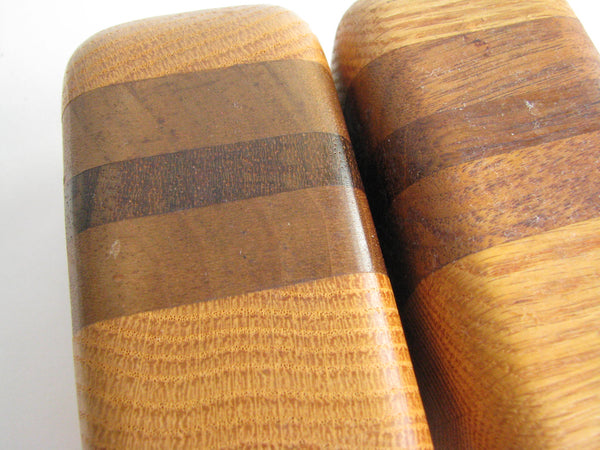 edgebrookhouse - Vintage Oak and Walnut Salt and Pepper Shakers - 2 Pieces