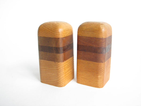 edgebrookhouse - Vintage Oak and Walnut Salt and Pepper Shakers - 2 Pieces