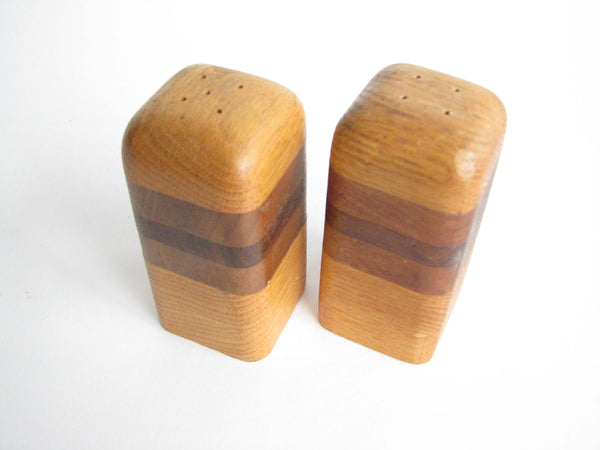 edgebrookhouse - Vintage Oak and Walnut Salt and Pepper Shakers - 2 Pieces