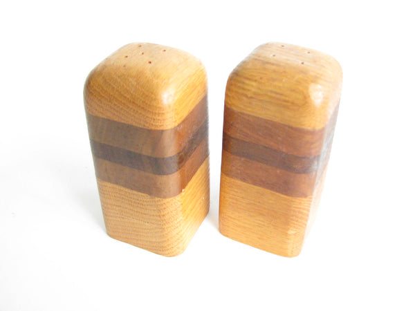 edgebrookhouse - Vintage Oak and Walnut Salt and Pepper Shakers - 2 Pieces