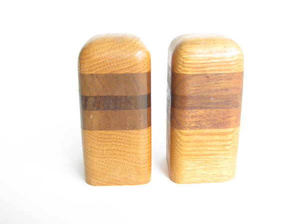 edgebrookhouse - Vintage Oak and Walnut Salt and Pepper Shakers - 2 Pieces