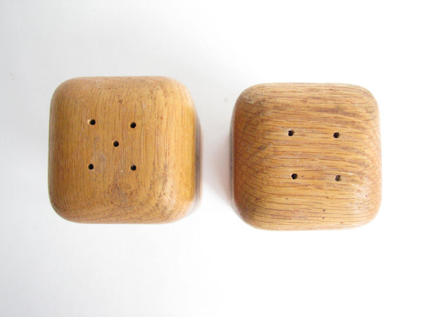 edgebrookhouse - Vintage Oak and Walnut Salt and Pepper Shakers - 2 Pieces