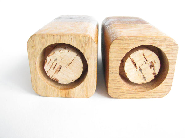 edgebrookhouse - Vintage Oak and Walnut Salt and Pepper Shakers - 2 Pieces