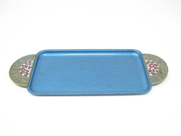edgebrookhouse - Vintage Oppenheim Israel Enameled Brass Tray with 12 Tribes Design