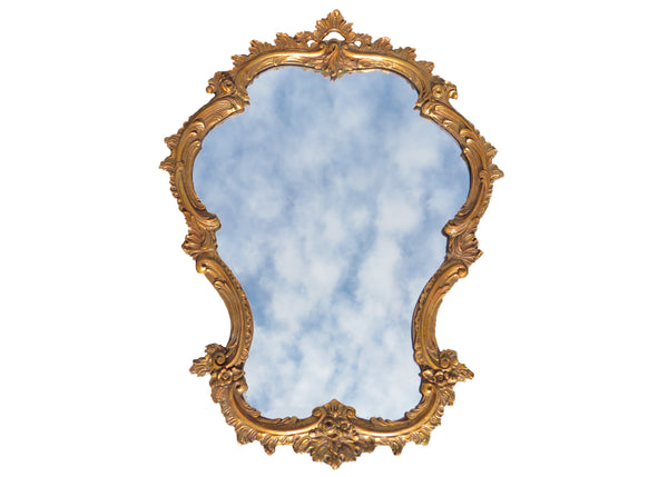 edgebrookhouse - Vintage Ornate Italian Rococo Style Gilt Wood Mirror