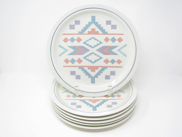 edgebrookhouse - Vintage Otagiri Figi Graphics Dinner Plates with Southwestern Design - 6 Pieces