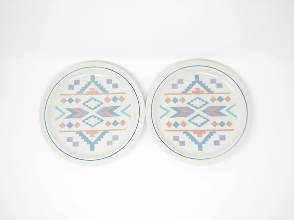 edgebrookhouse - Vintage Otagiri Figi Graphics Salad Plates with Southwestern Design - 2 Pieces