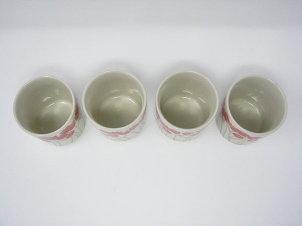edgebrookhouse - Vintage Otagiri Tea or Sake Cups with Orange Tulips - Set of 4