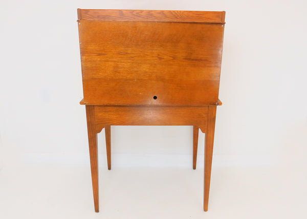 edgebrookhouse - Vintage Petite Oak Roll Top Desk on Tall Tapered Legs